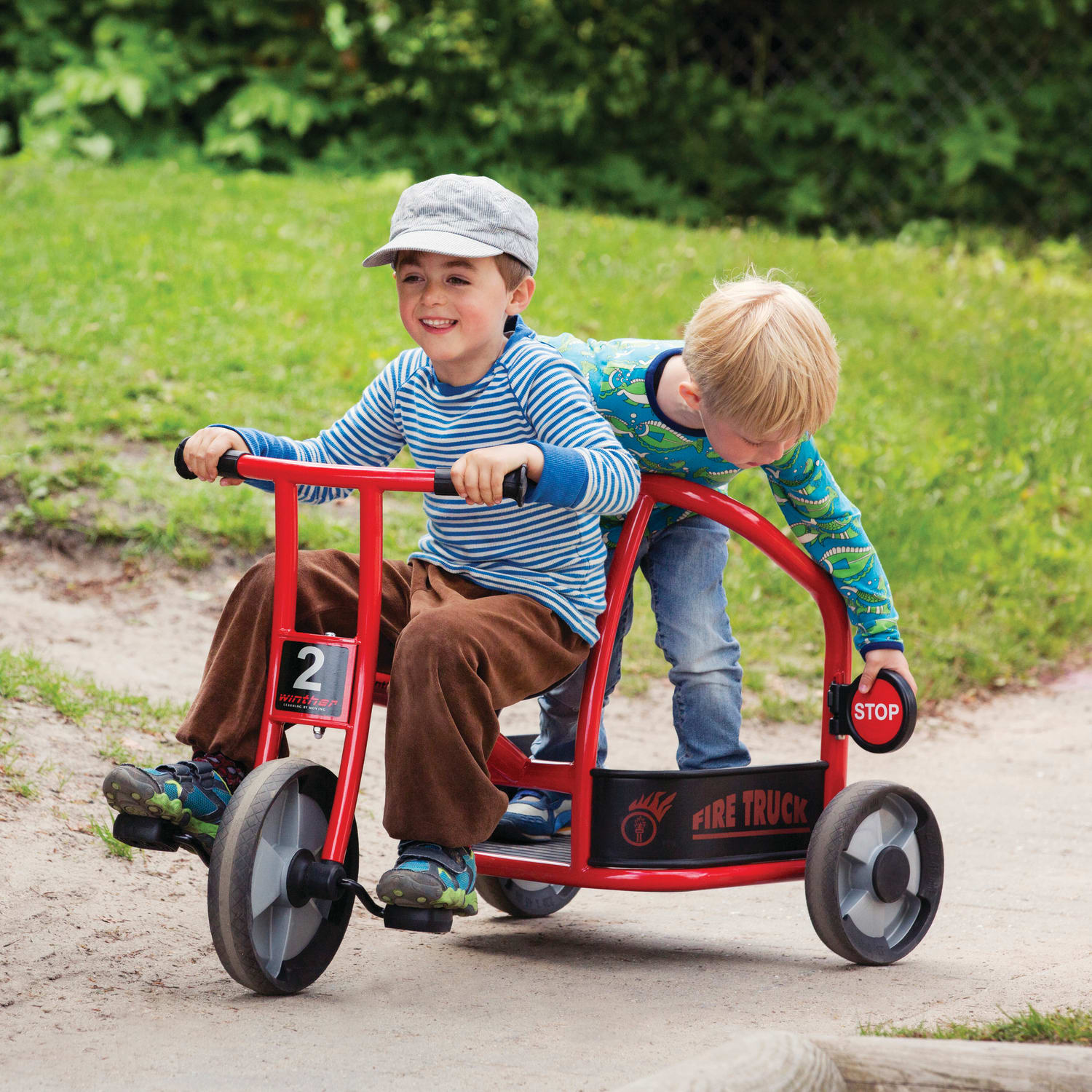 Winther Circleline Tricycle, Fire Truck, 24 1/16inH x 23 1/4inW x 39 13/16inD, Black/Red - Image 3