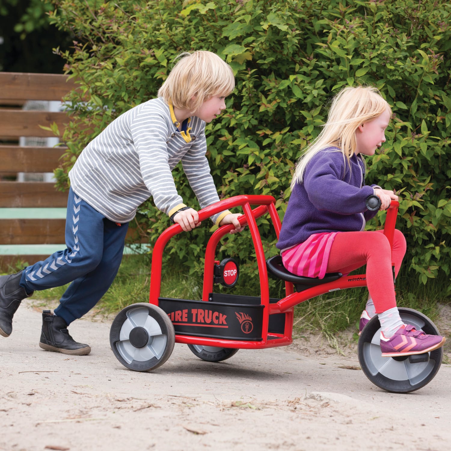 Winther Circleline Tricycle, Fire Truck, 24 1/16inH x 23 1/4inW x 39 13/16inD, Black/Red - Image 5