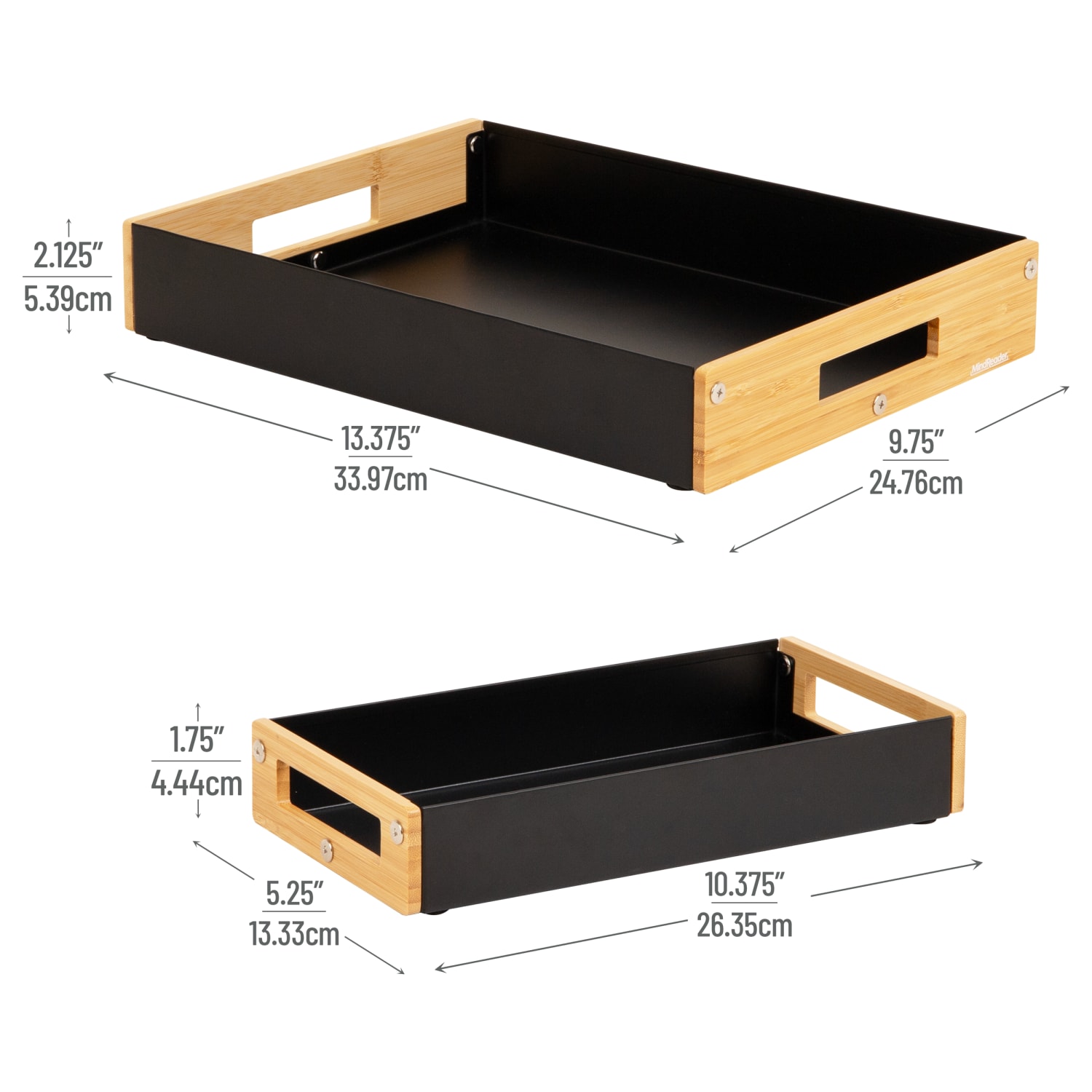 Mind Reader Metal And Wood Tiered Desktop Organizer Trays, 2-7/8inH x 13-3/4inW x 9-3/4inD, Black, Total Qty 2 - Image 4