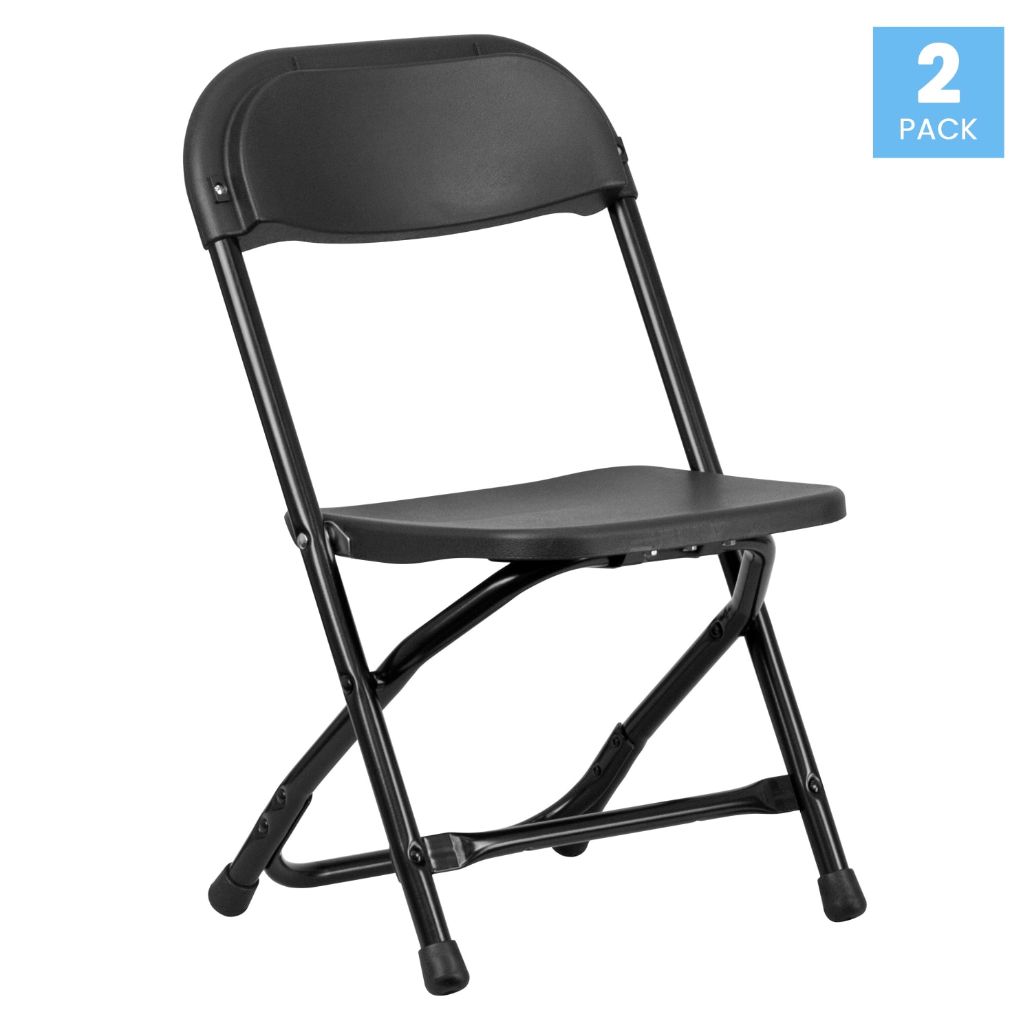 Flash Furniture 2 Pack Kids Plastic Folding Chair, Black - Image 3
