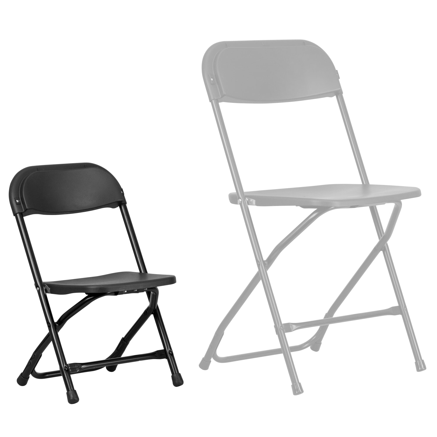 Flash Furniture 2 Pack Kids Plastic Folding Chair, Black - Image 13