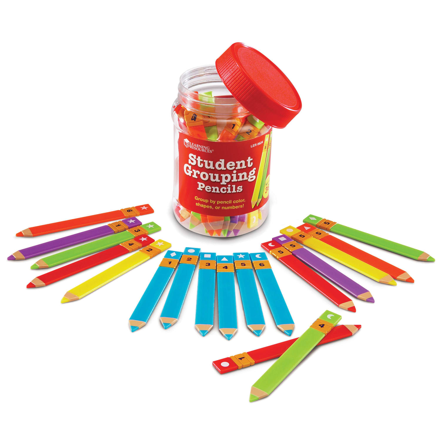 Learning Resources Student Grouping Pencils, 1/2in x 4 1/2in, Multicolor, Pack Of 36 - Image 3
