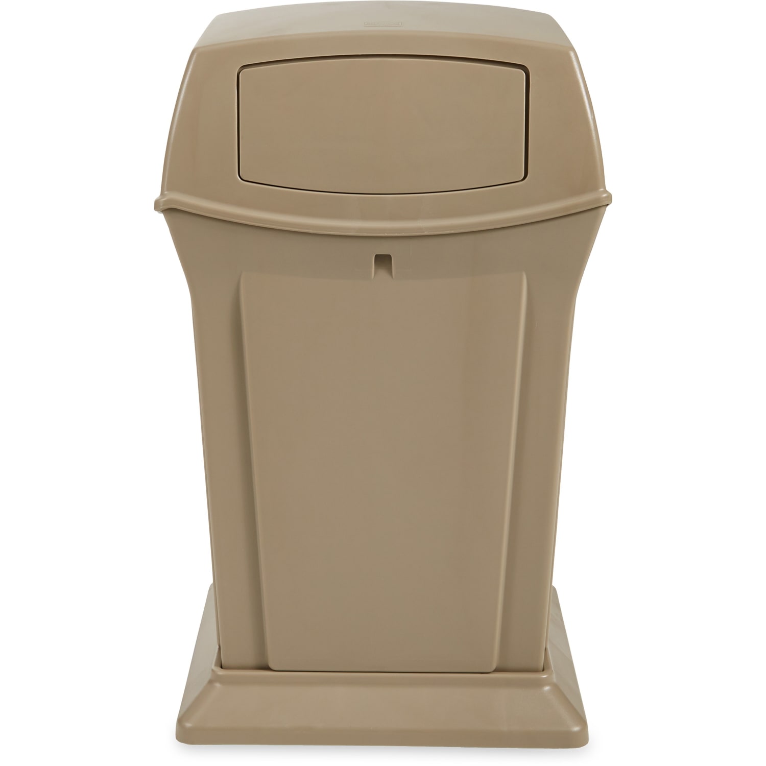 Rubbermaid Commercial 35-gallon Ranger Container - Hinged Lid - 35 gal Capacity - Durable - 41in Height x 21.5in Width x 21.5in Depth - Plastic - Beige - 1 - Image 3