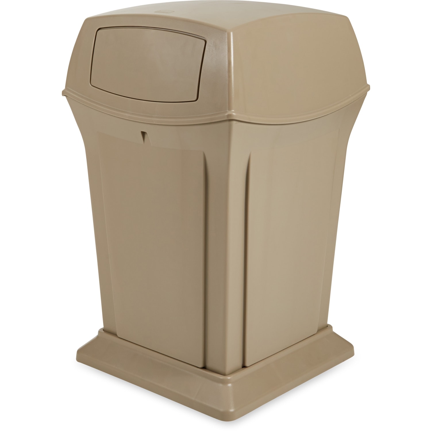 Rubbermaid Commercial 35-gallon Ranger Container - Hinged Lid - 35 gal Capacity - Durable - 41in Height x 21.5in Width x 21.5in Depth - Plastic - Beige - 1 - Image 5