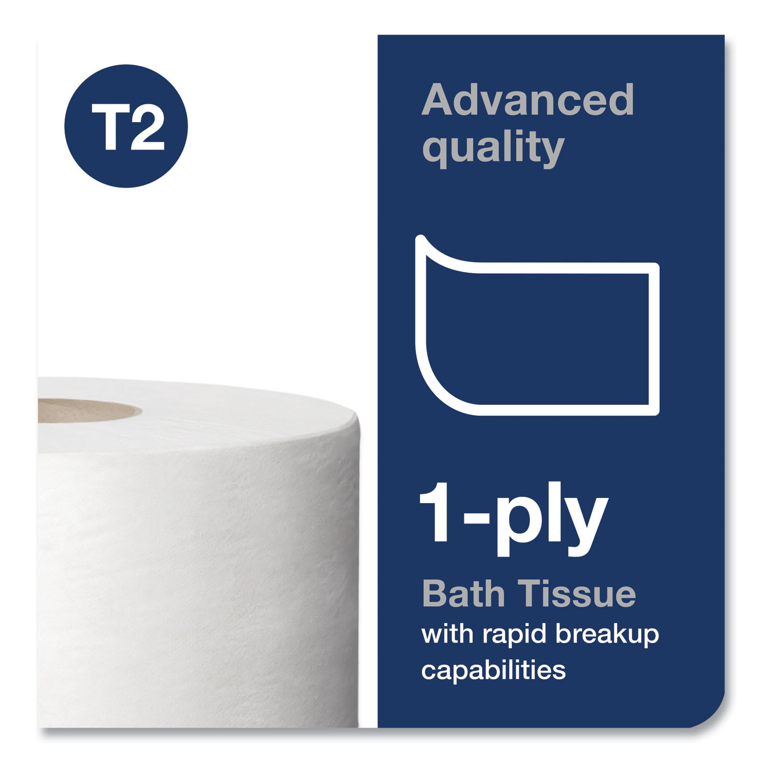 Tork Advanced Jumbo Bath Tissue, Septic Safe, 1-Ply, White, 3.48in x 1,200 ft, 12 Rolls/Carton - Image 6