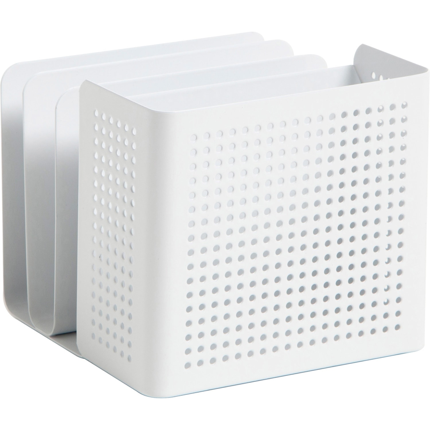 U Brands Modern Perforated Metal Sorter Cup - 3.9in Height x 4.4in Width x 4.3in Depth - Durable - White - Metal - 1 Each - Image 4