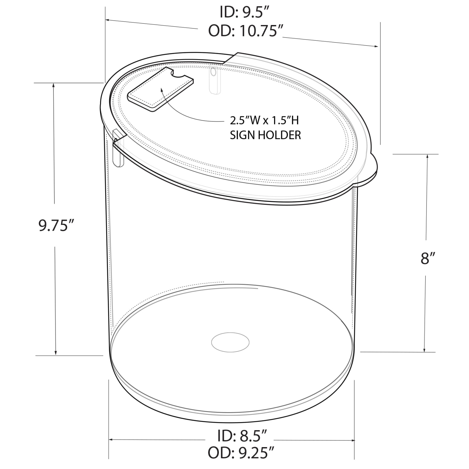 Azar Displays 2.5-Gallon Candy Bin, Clear - Image 4