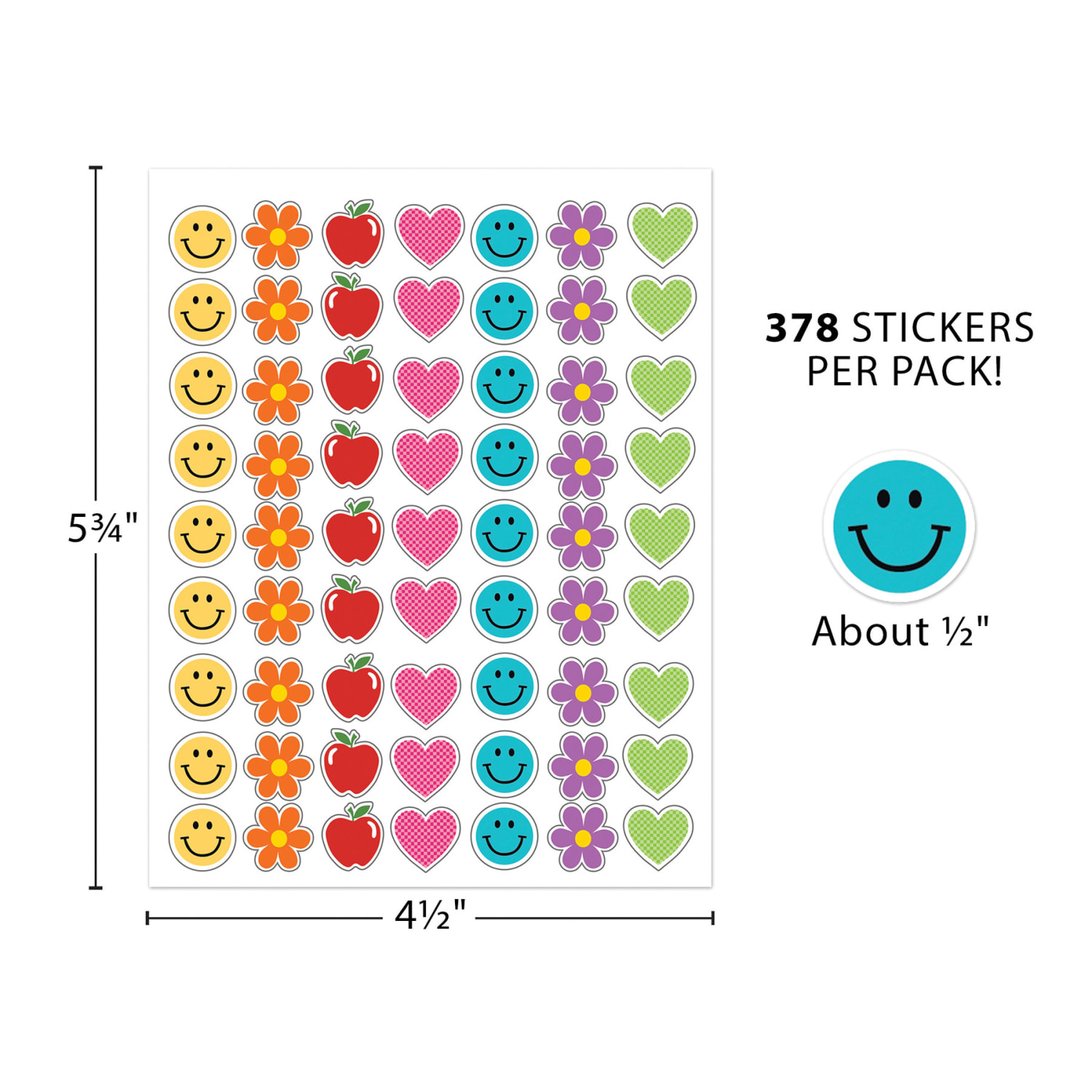 Teacher Created Resources Mini Stickers, Cool for School, 378 Per Pack, 12 Packs - Image 4