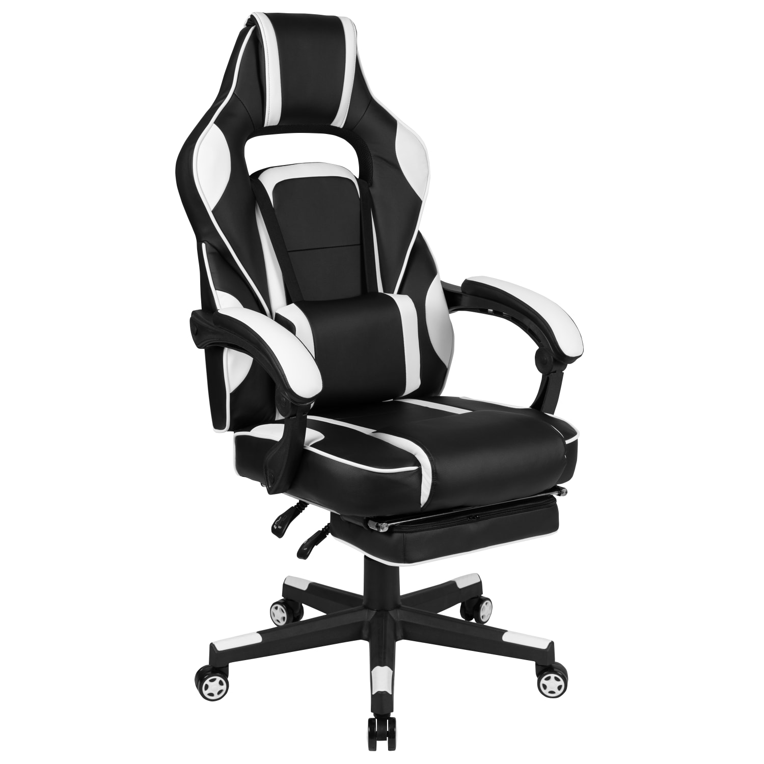 Flash Furniture X40 Gaming Chair With Fully Reclining Back And Arms WhiteBlack PopularChairscom Flash Furniture X40 Gaming Chair With Fully Reclining Back And Arms WhiteBlack PopularChairscom