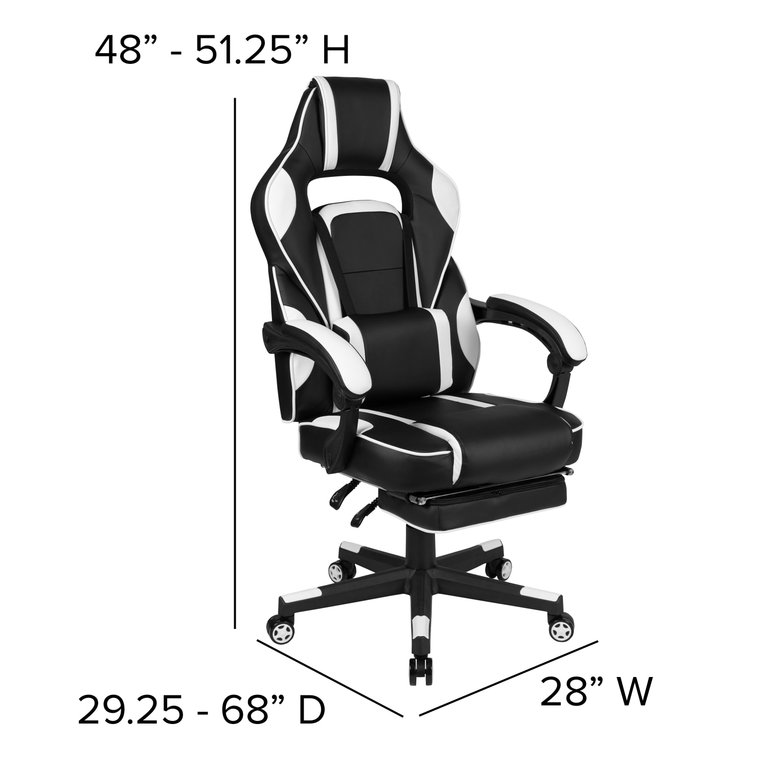 Flash Furniture X40 Gaming Chair With Fully Reclining Back And Arms WhiteBlack PopularChairscom Flash Furniture X40 Gaming Chair With Fully Reclining Back And Arms WhiteBlack PopularChairscom