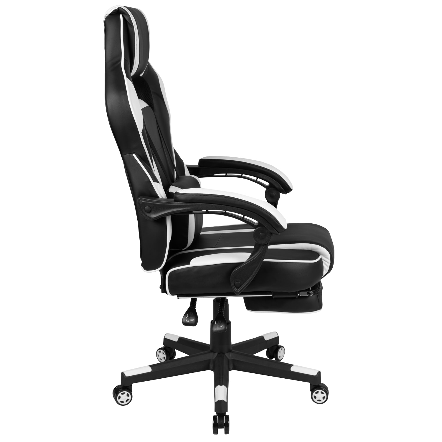 Flash Furniture X40 Gaming Chair With Fully Reclining Back And Arms WhiteBlack PopularChairscom Flash Furniture X40 Gaming Chair With Fully Reclining Back And Arms WhiteBlack PopularChairscom