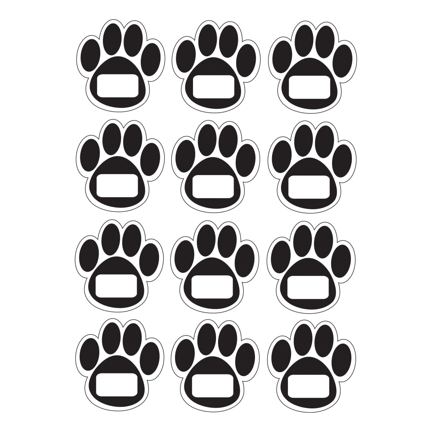 Ashley Productions Die-Cut Magnets, Black Paw Prints, 11in x 8-1/2in, 12 Magnets Per Pack, Set Of 6 Packs - Image 3