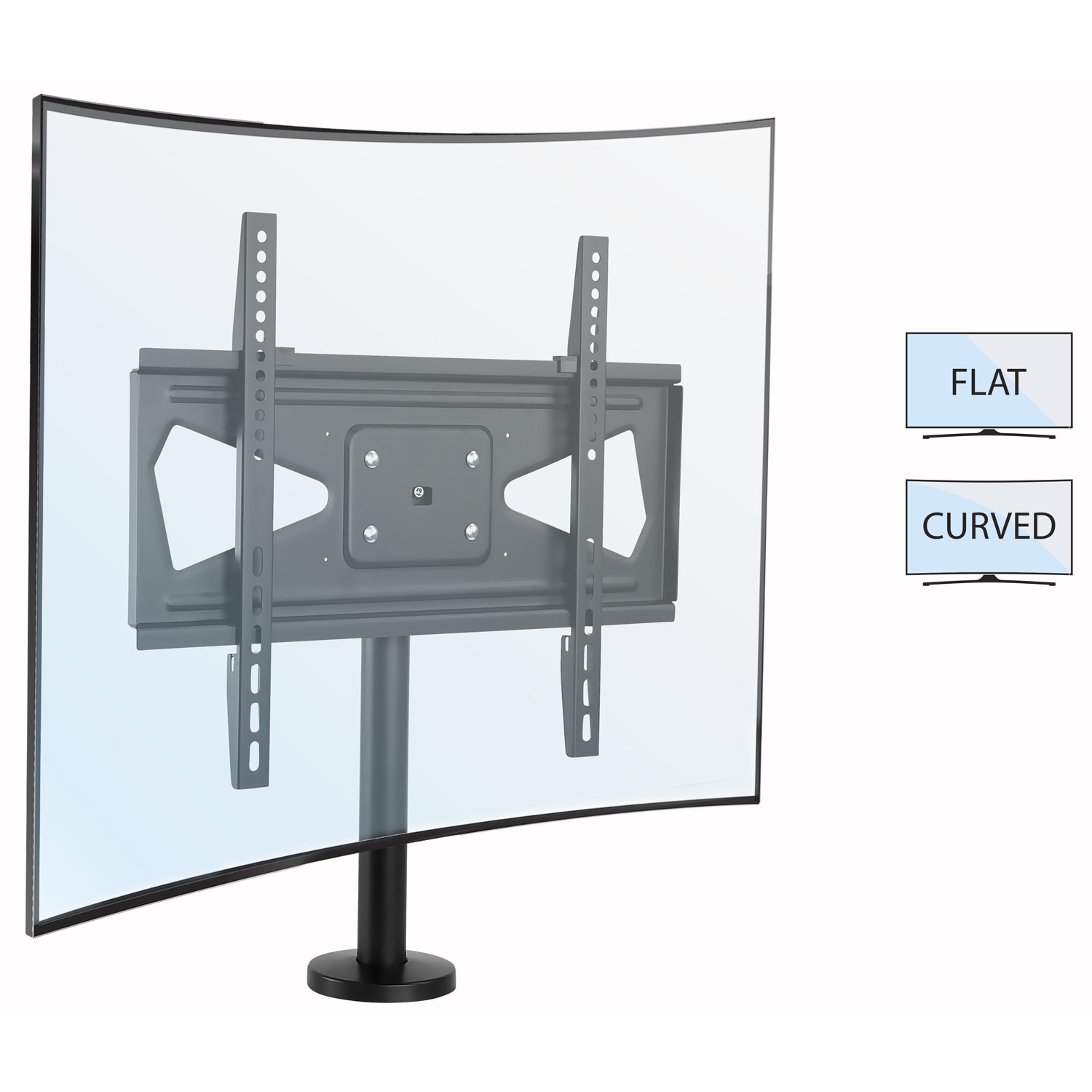 Mount-It! MI-854 Bolt-Down TV Stand For 32 - 55in TVs, 22inH x 9-1/2inW x 5-1/2inD, Black - Image 3