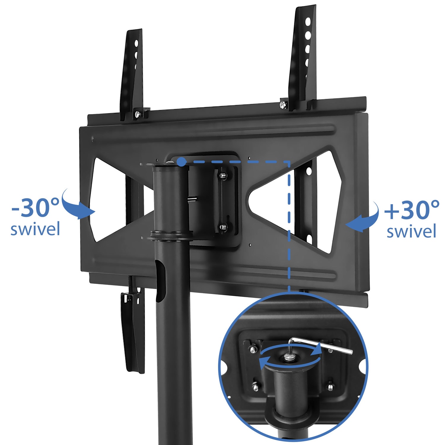 Mount-It! MI-854 Bolt-Down TV Stand For 32 - 55in TVs, 22inH x 9-1/2inW x 5-1/2inD, Black - Image 4
