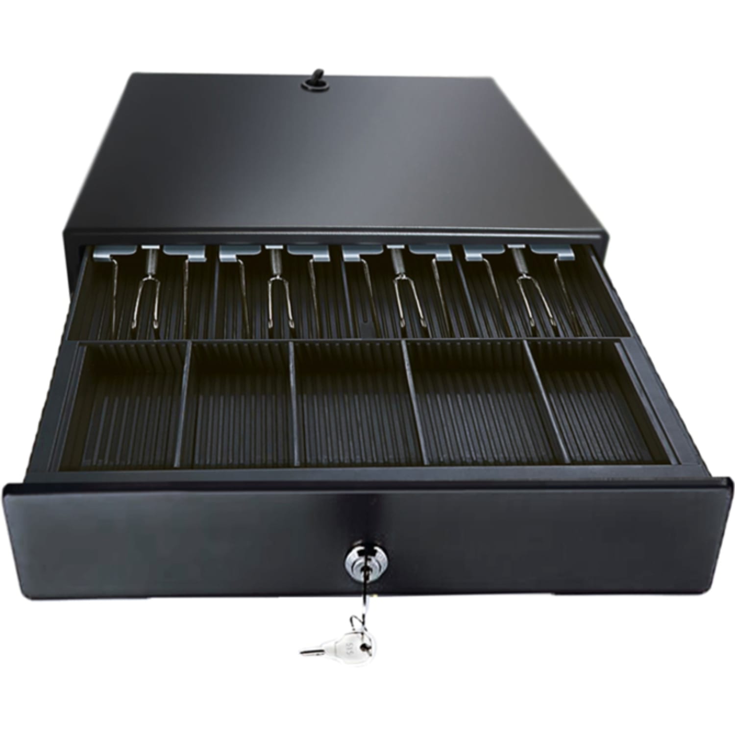 Adesso 13in POS Cash Drawer With Removable Cash Tray, 4 Bill, 5 Coin, 2 Media Slot, 3 Lock Position, Steel, 3.3inH x 13inW x 14.2inD - Image 3