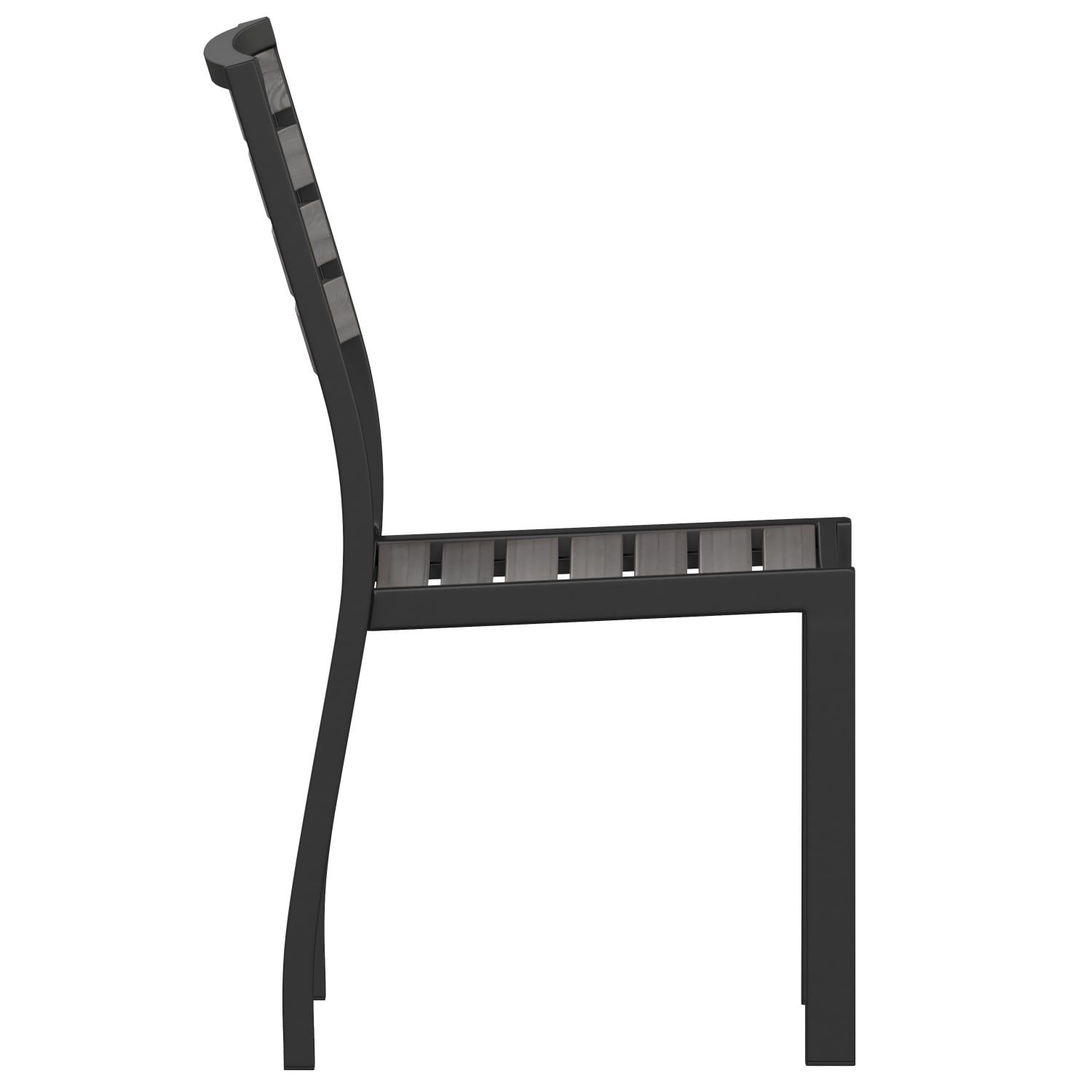 Flash Furniture Lark Aluminum Outdoor Side Chairs Gray Wash TeakBlack Set Of 2 Chairs PopularChairscom