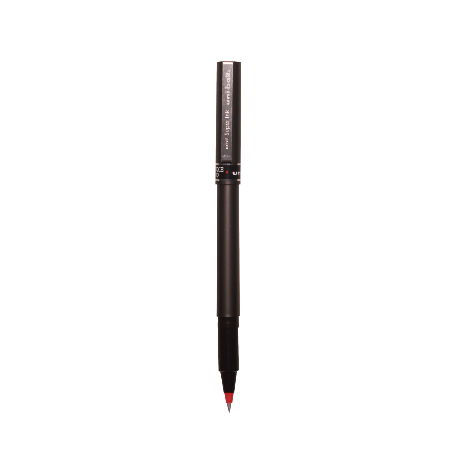 uni-ball Deluxe Rollerball Pens, Micro Point, 0.5 mm, Charcoal Barrel, Red Ink, Pack Of 12 - Image 3