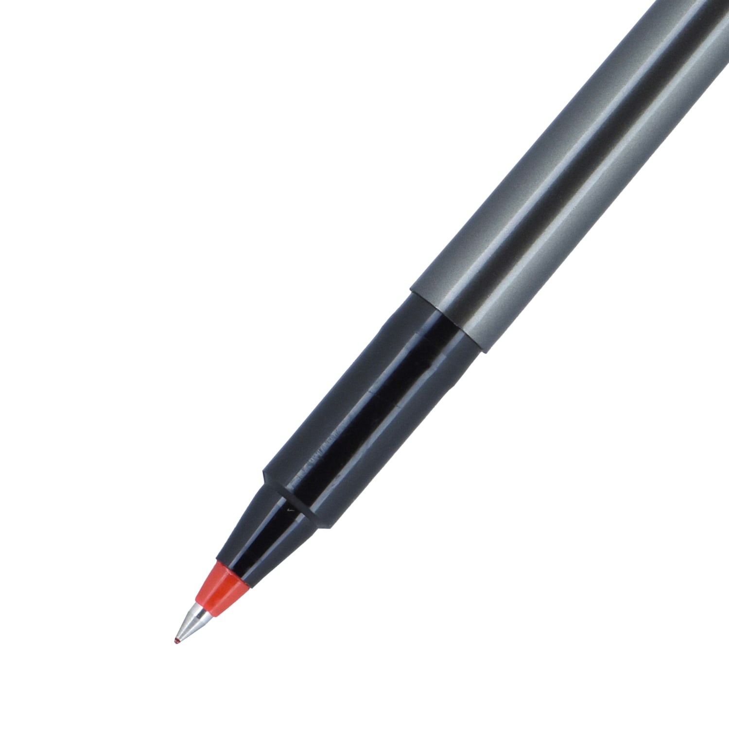 uni-ball Deluxe Rollerball Pens, Micro Point, 0.5 mm, Charcoal Barrel, Red Ink, Pack Of 12 - Image 6