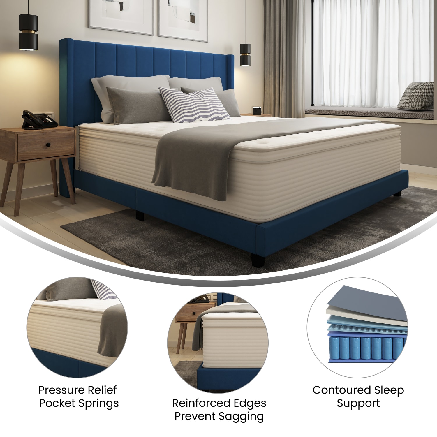 Flash Furniture Vista Hospitality-Grade Commercial Mattress In A Box, King Size, White - Image 5
