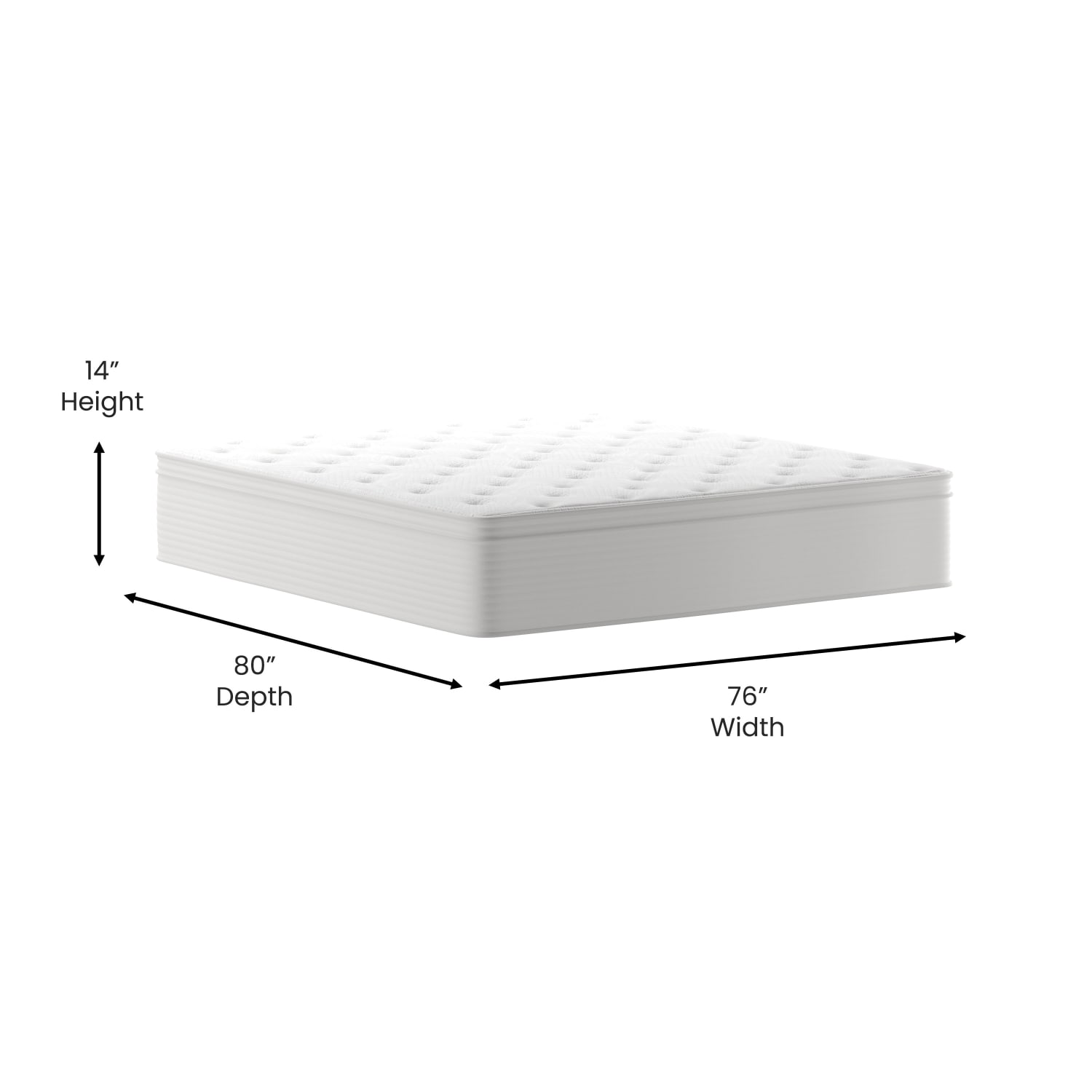 Flash Furniture Vista Hospitality-Grade Commercial Mattress In A Box, King Size, White - Image 6