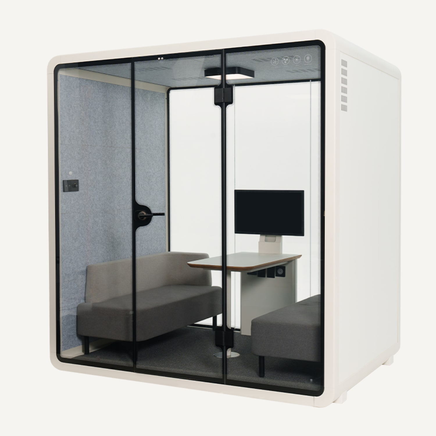 FlexiSpot P4F-Kit 4-Person Soundproof Booth, White, 93inH x 87inW - Image 4