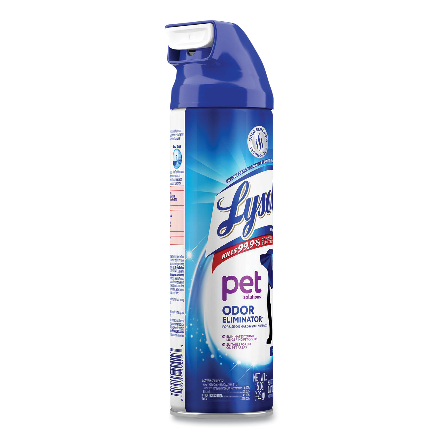 LYSOL Brand Disinfectant Spray II Pet Odor Eliminator, Fresh, 15 oz Aerosol Spray, 12/Carton - Image 4