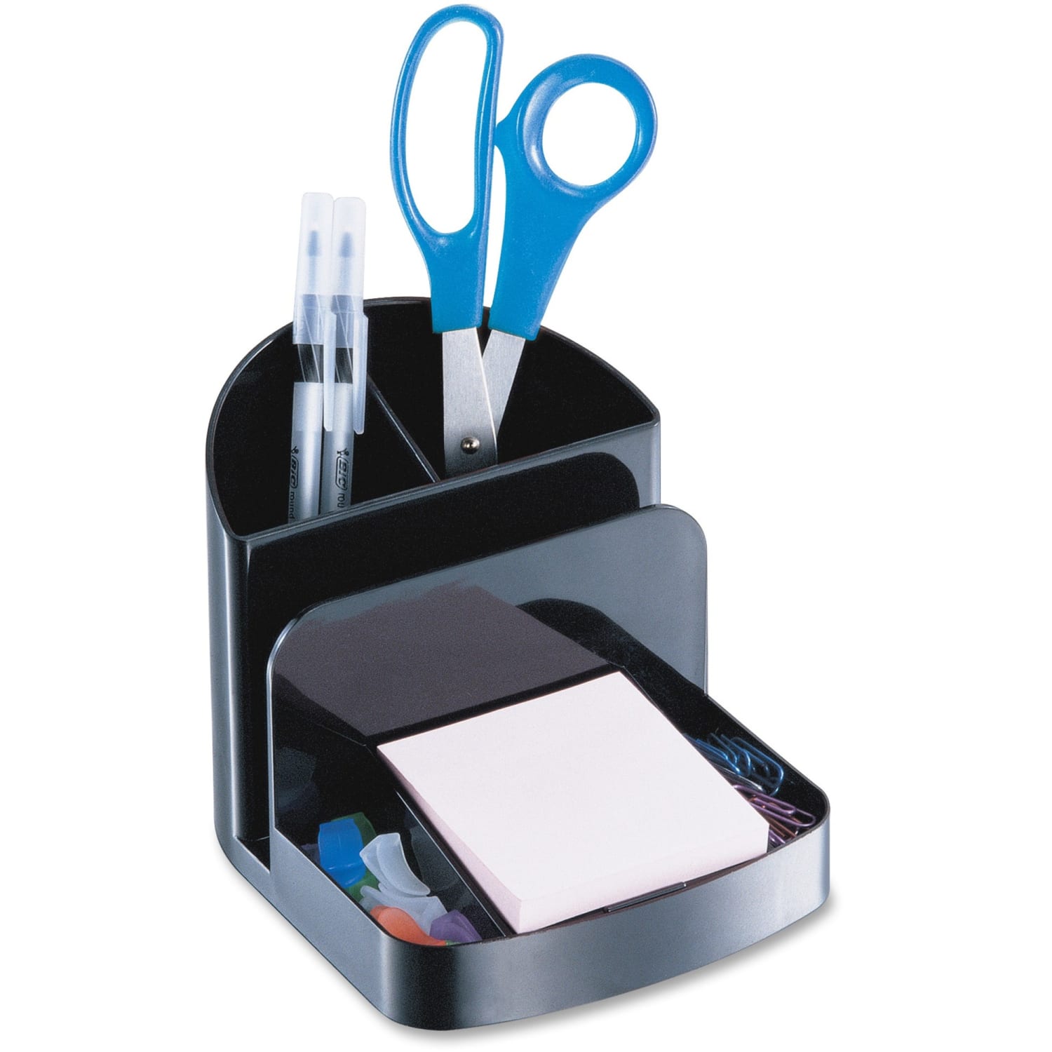 Officemate 26022 Recycled Deluxe Desktop Organizer, 5 Compartment, Black - 5 Compartment(s) - 5inx5.4inx 6.8in Depth - 26022 - Image 3