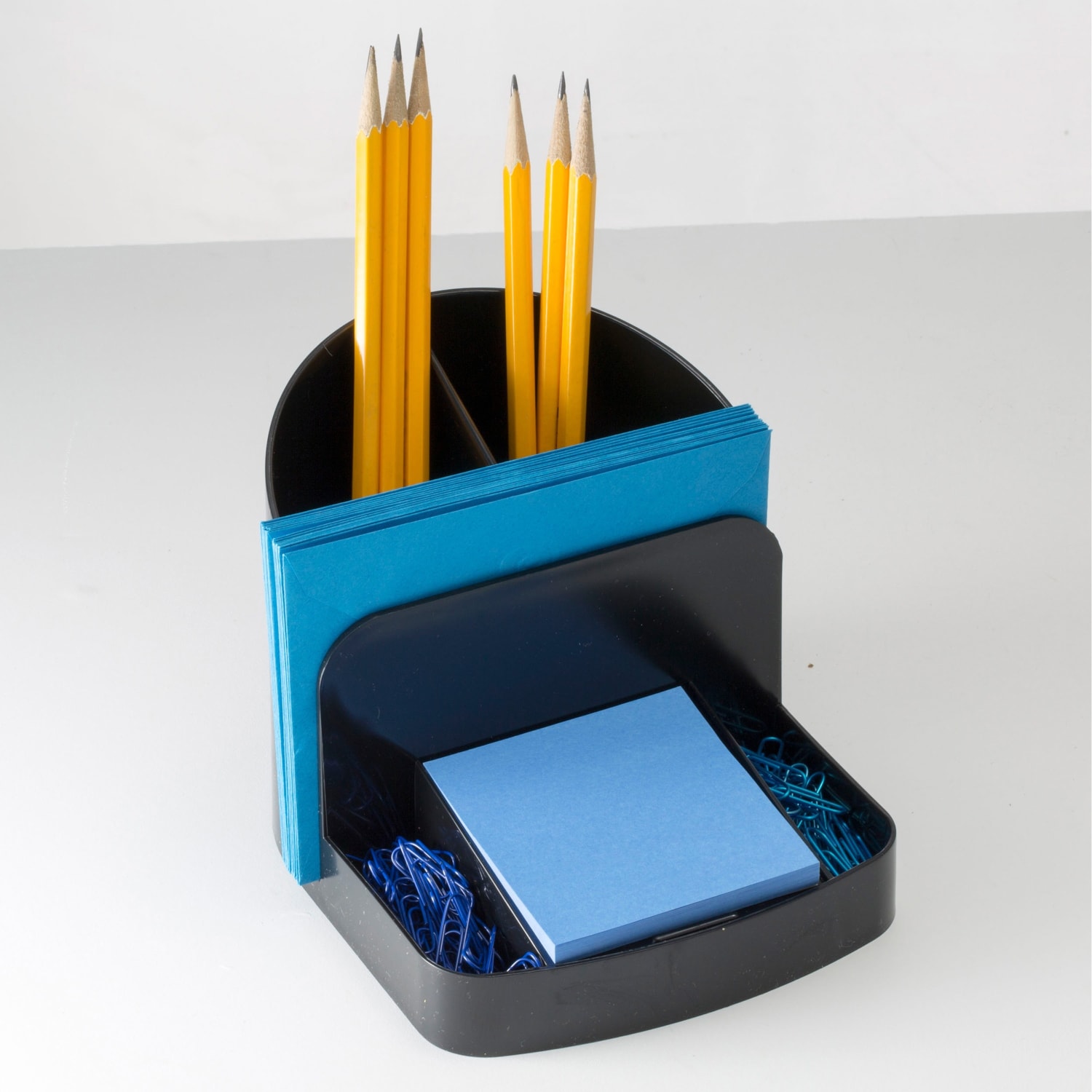 Officemate 26022 Recycled Deluxe Desktop Organizer, 5 Compartment, Black - 5 Compartment(s) - 5inx5.4inx 6.8in Depth - 26022 - Image 4