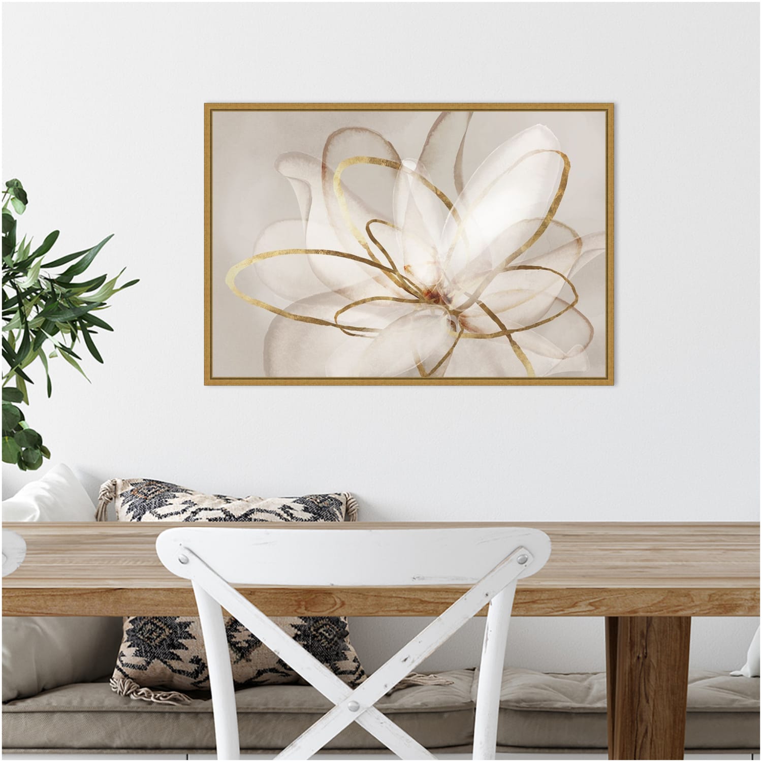 Amanti Art Transparent Beauty III Floral by Eva Watts Framed Canvas Wall Art Print, 16inH x 23inW, Gold - Image 3