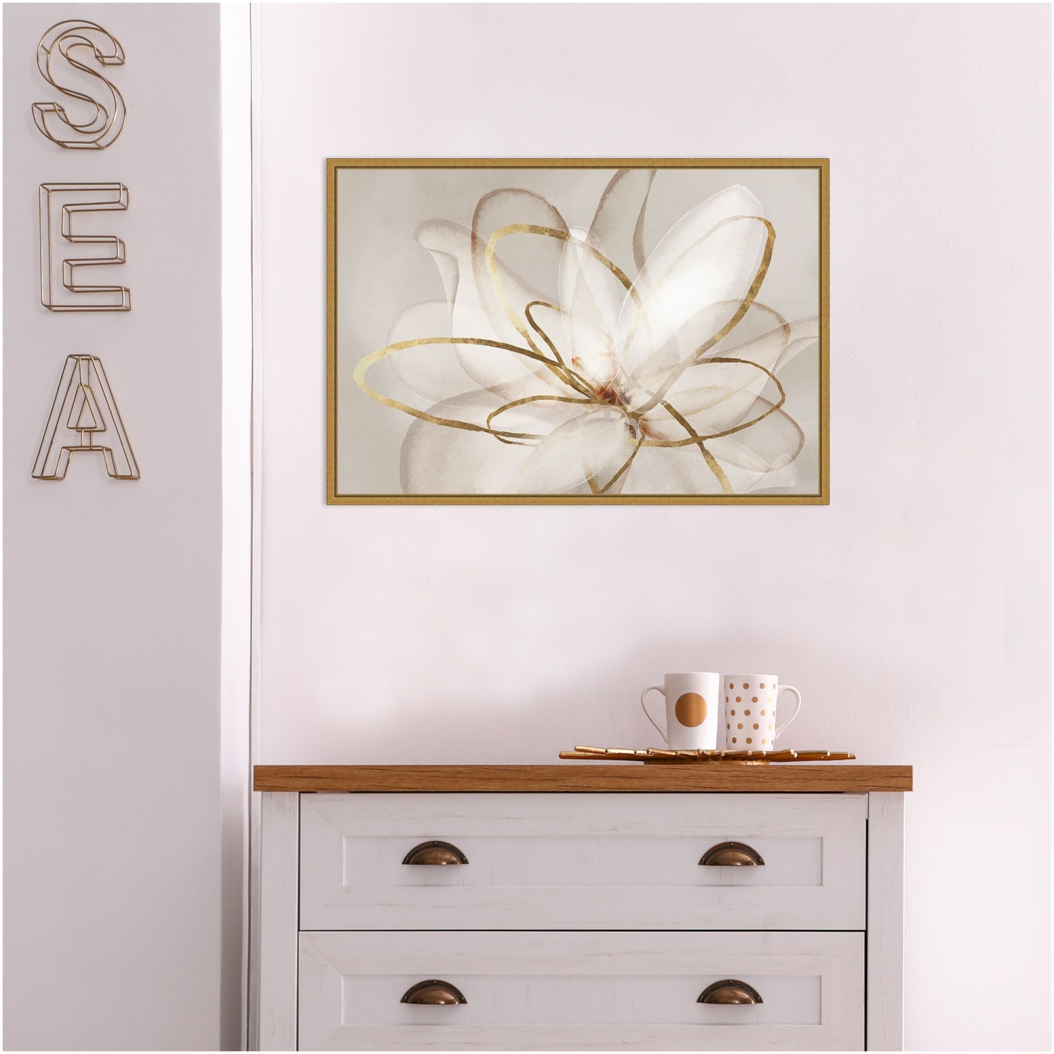 Amanti Art Transparent Beauty III Floral by Eva Watts Framed Canvas Wall Art Print, 16inH x 23inW, Gold - Image 4