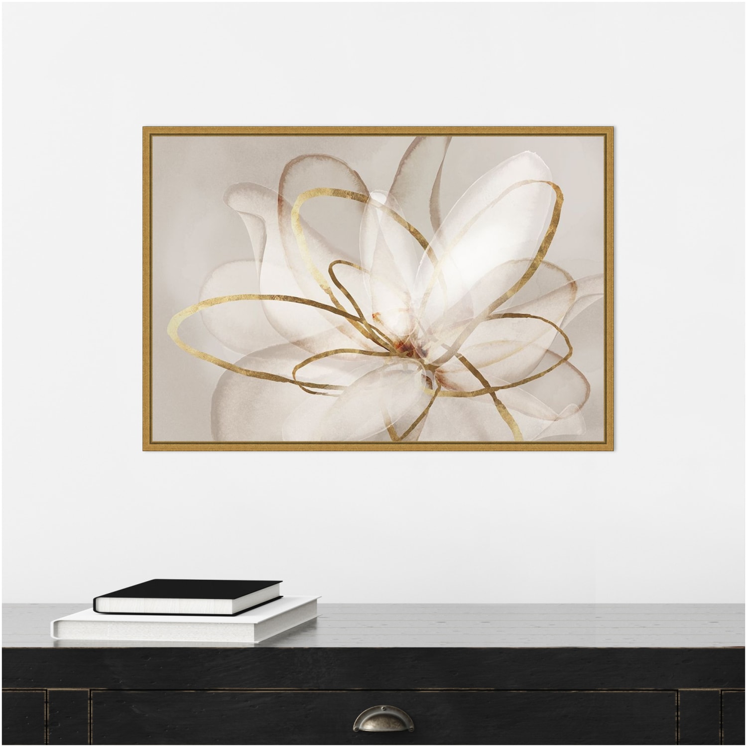 Amanti Art Transparent Beauty III Floral by Eva Watts Framed Canvas Wall Art Print, 16inH x 23inW, Gold - Image 5
