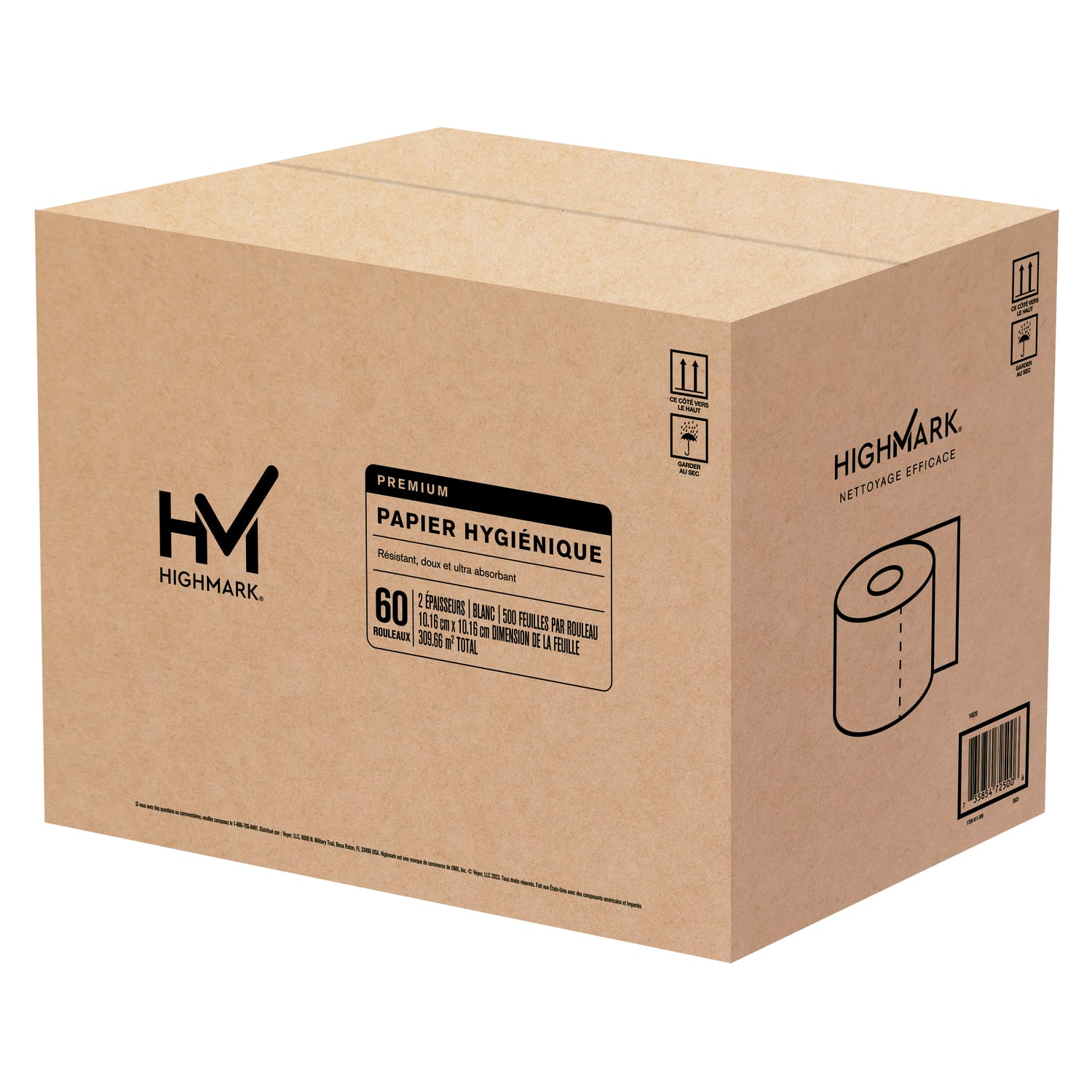 Highmark Premium 2-Ply Toilet Paper, 500 Sheets Per Roll, Pack Of 60 Rolls - Image 4