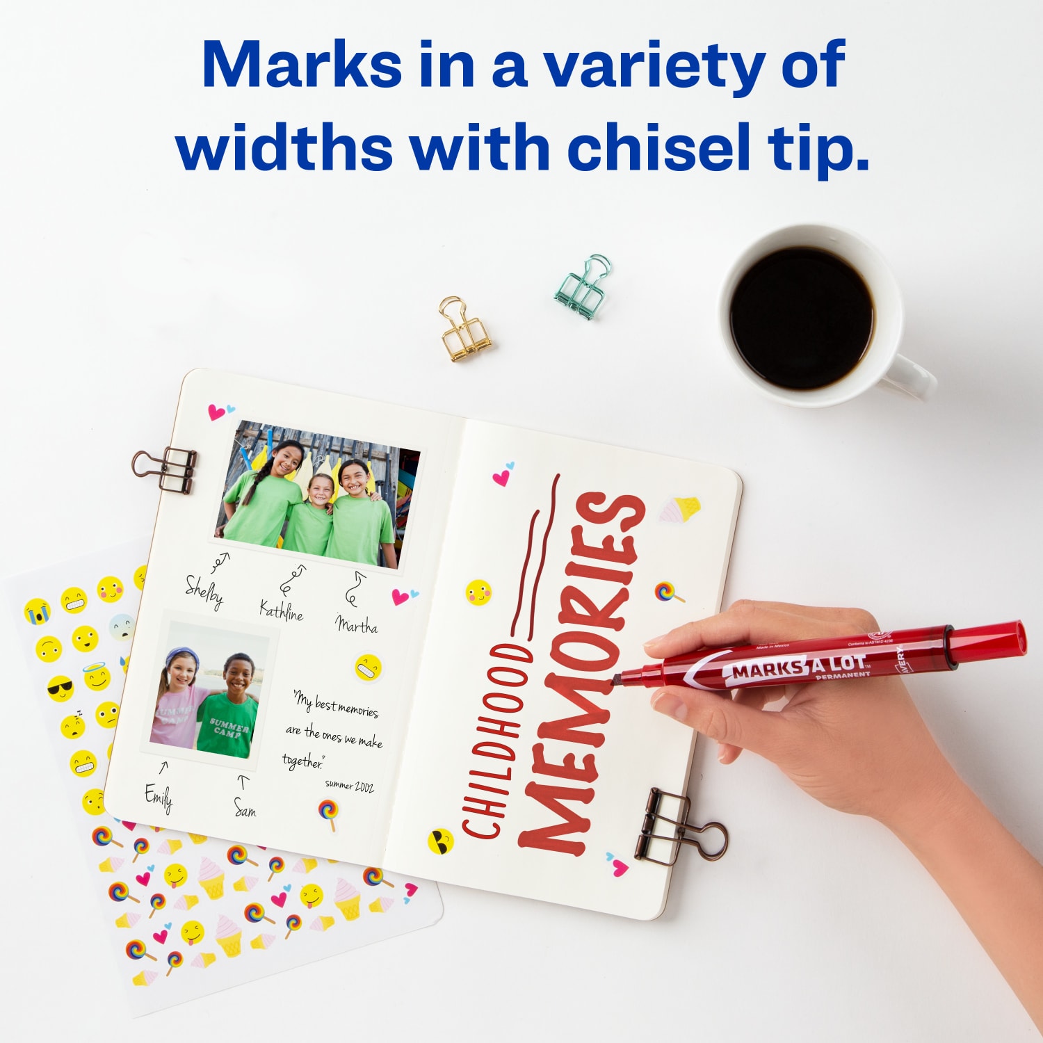 Avery Marks A Lot Permanent Markers, Chisel Tip, Large Desk-Style Size, Red, Pack Of 12 - Image 4