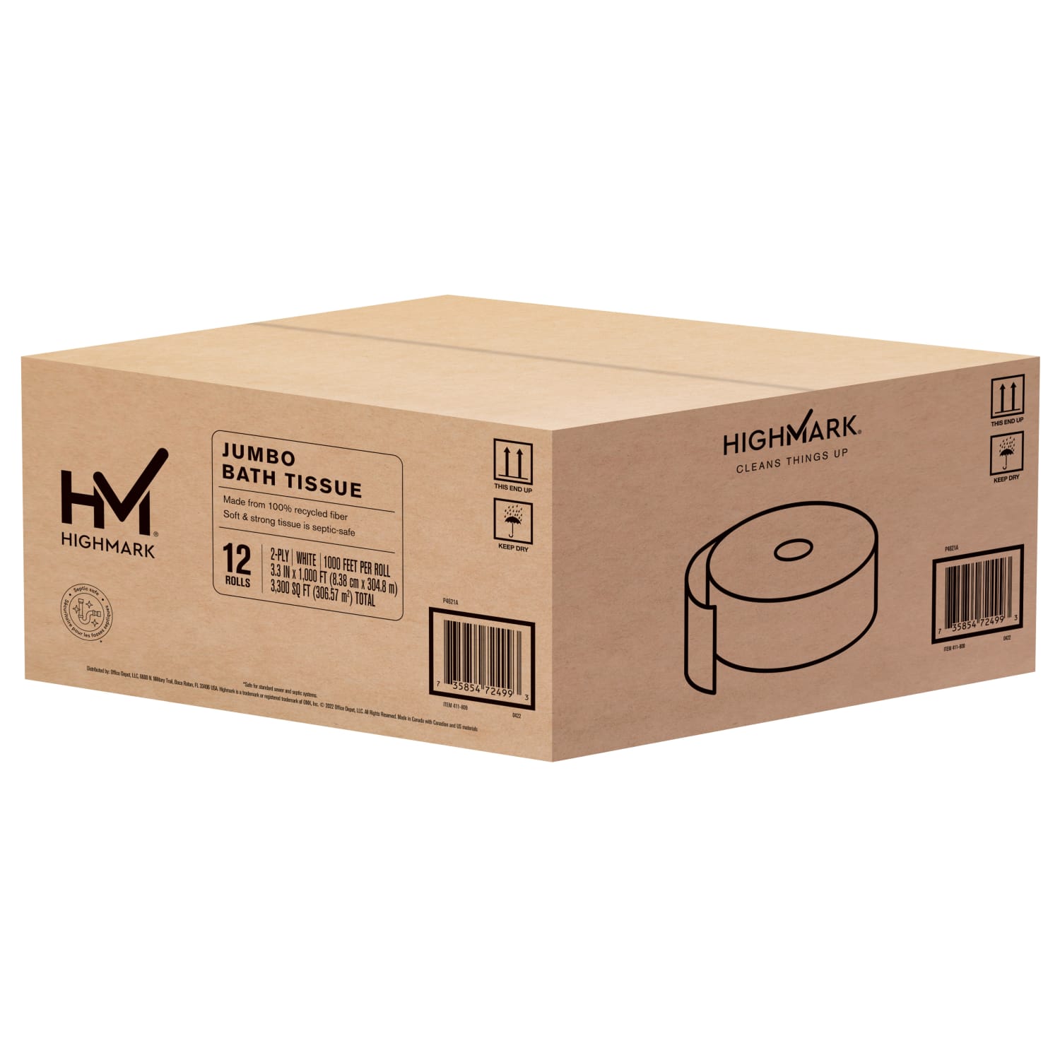 Highmark 2-Ply Jumbo Toilet Paper, 1000ft Per Roll, Pack Of 12 Rolls - Image 3