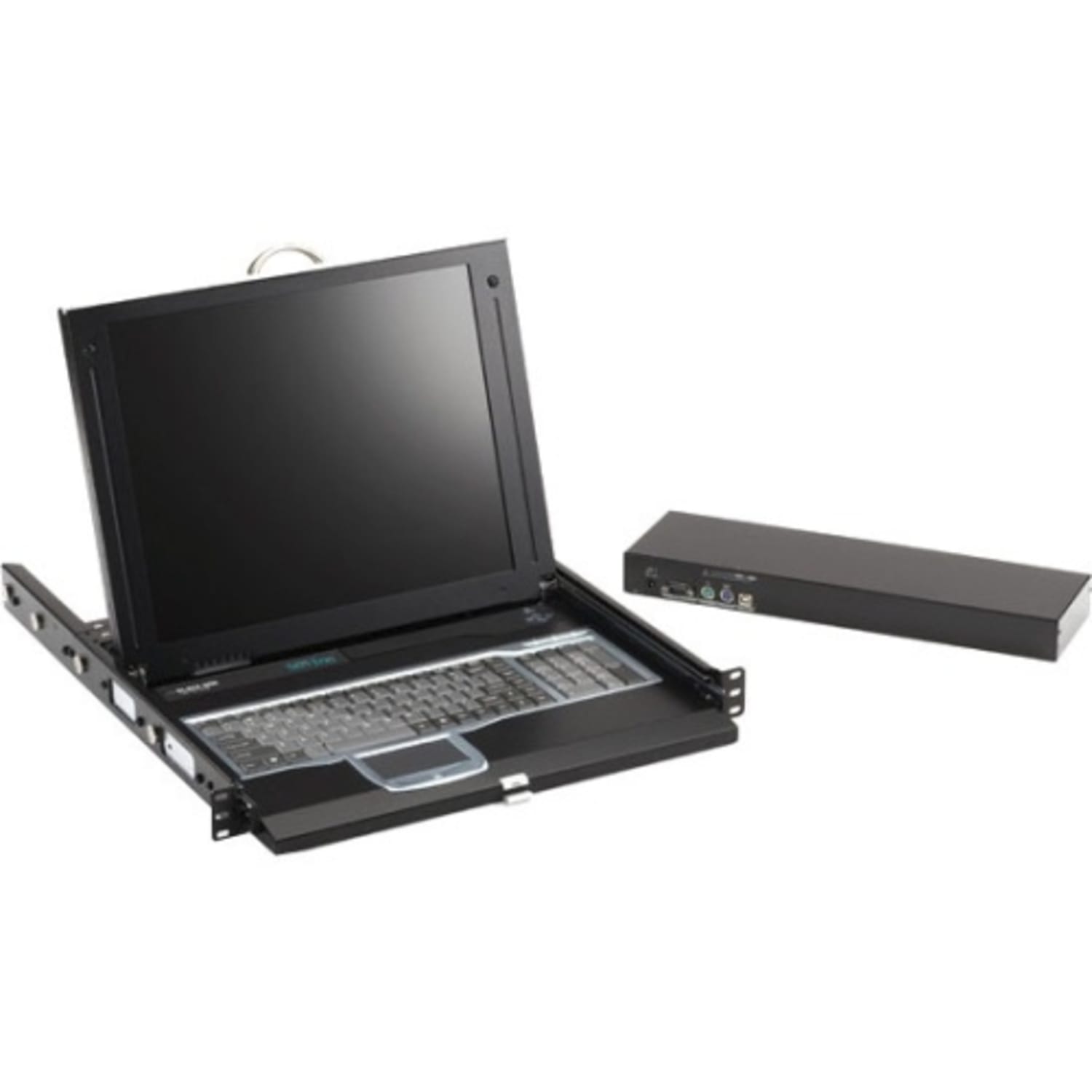 Black Box ServTray Complete, 17in , Single-Port KVM Module, DVI, VGA, PS/2 or USB - 17in LCD - 1024 x 768 - 1 x PS/2 Port - 1 x USB - 1 x DVI - 1 x VGA - 1 - Keyboard12 V DC Input Voltage - 1U High - TAA Compliant - Image 3