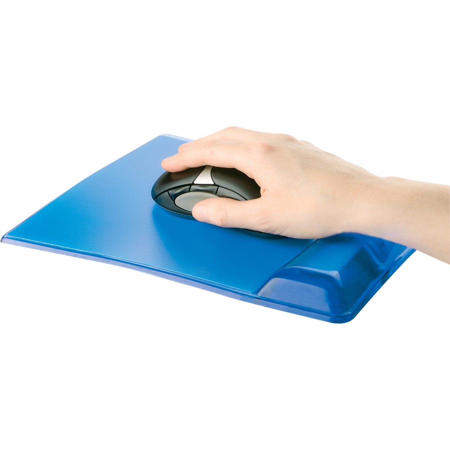 Fellowes Mouse Pad and Health-V Gel Palm Support, Microban Protection, 0.88in H x 8.25inW  x 9.88in D, Blue - Image 3