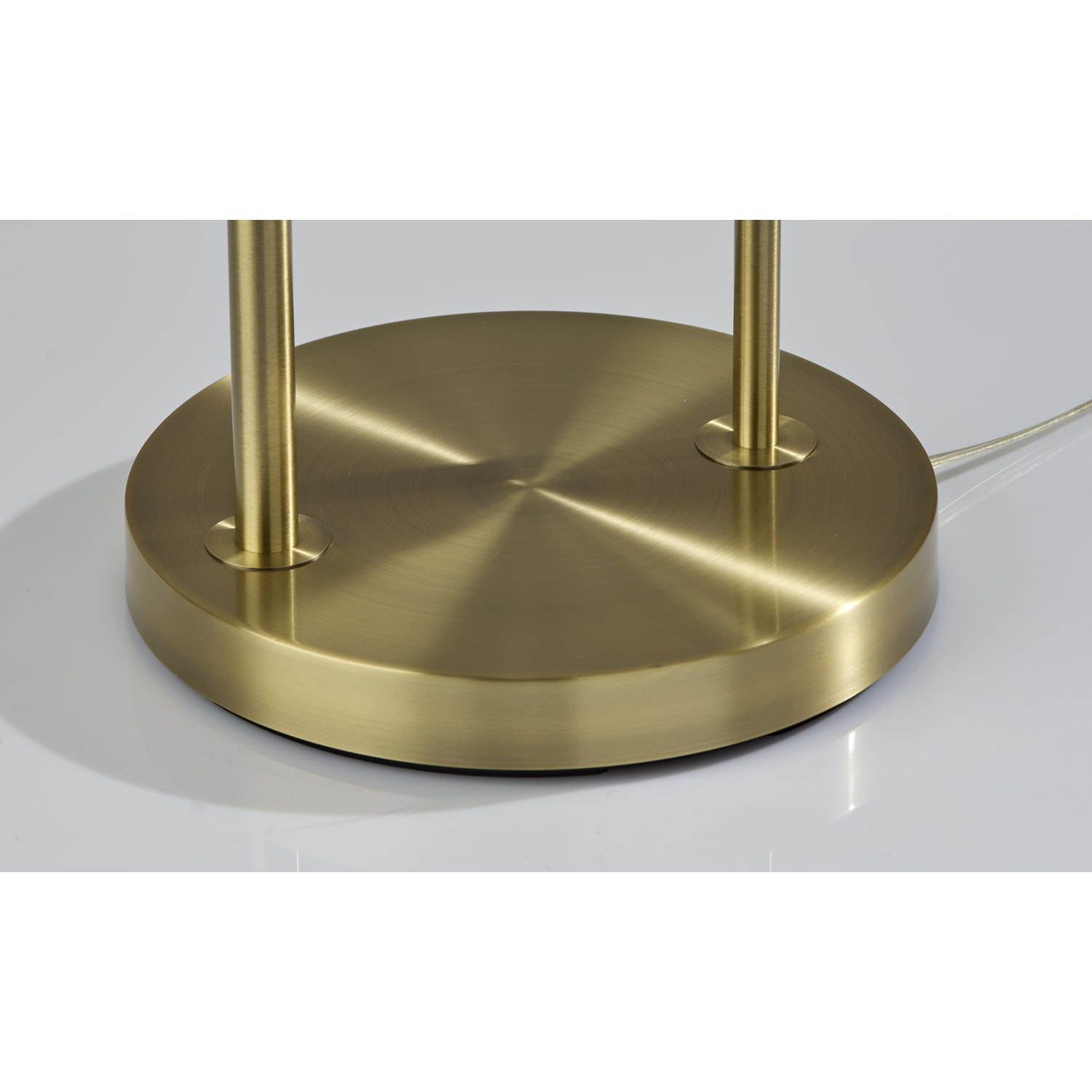 Adesso Amira 1-Shelf Floor Lamp, 64inH, White Shade/Antique Brass Base - Image 5
