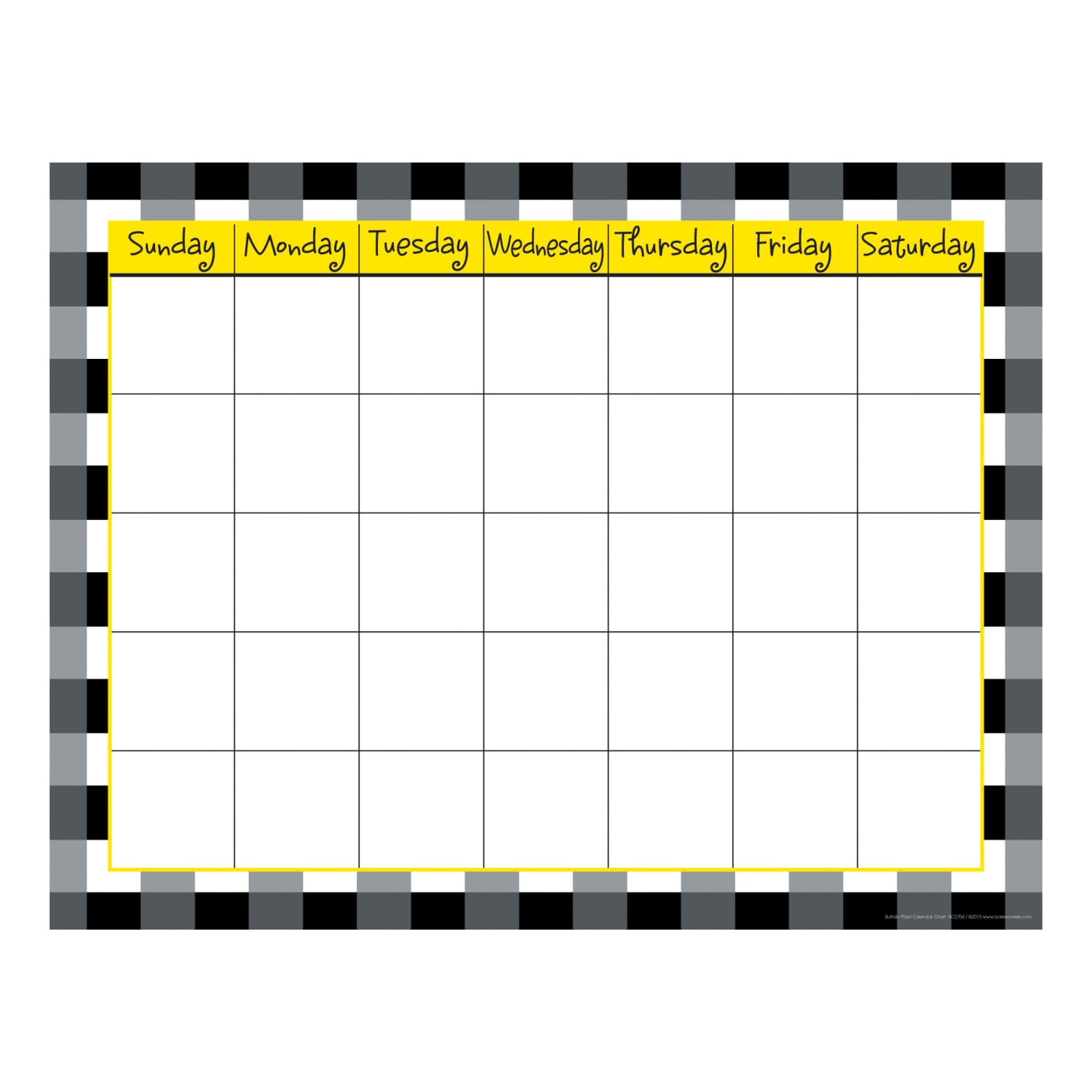 Barker Creek Chart And Accent Set, With Calendar, 22in x 5 1/2in, Buffalo Plaid - Image 4