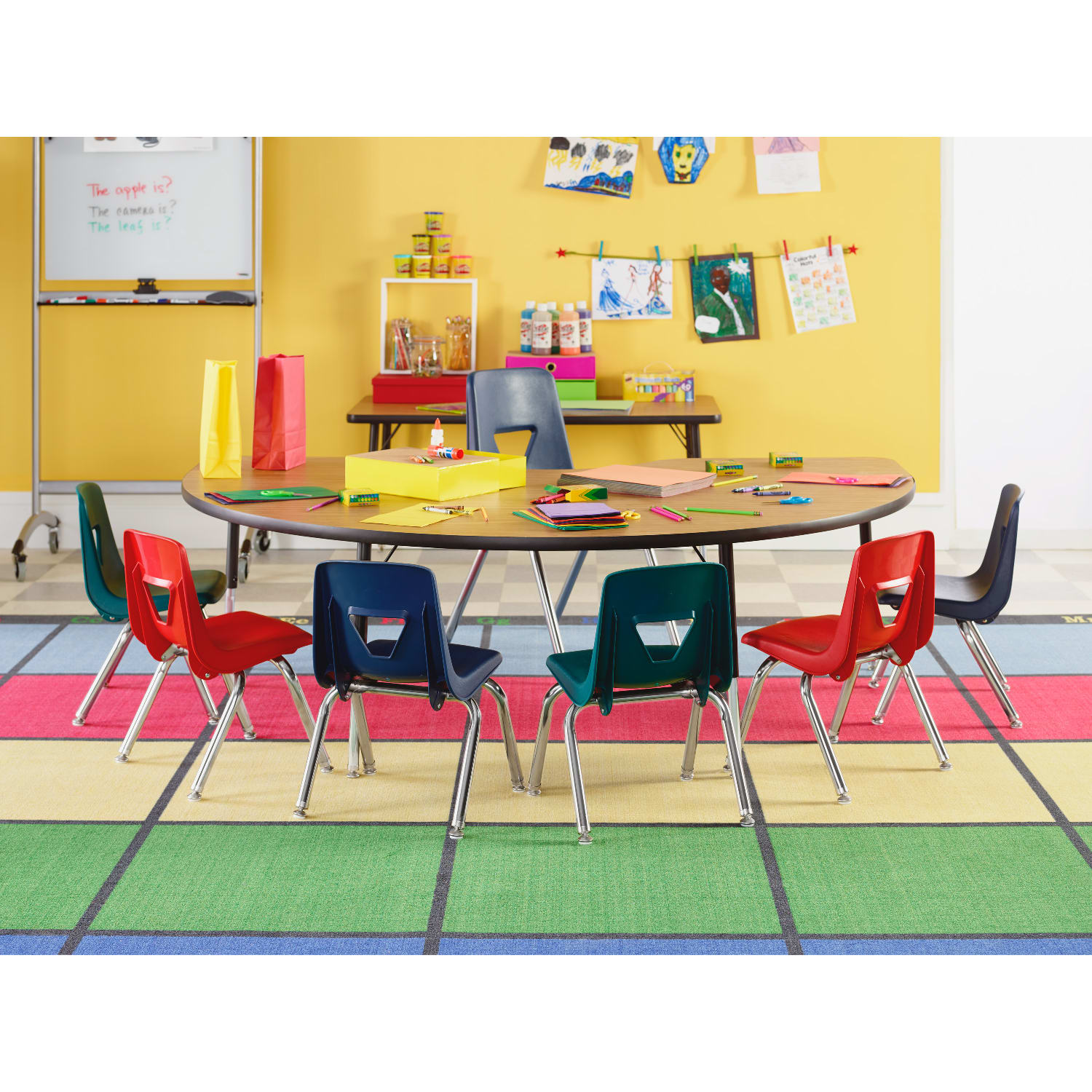 Lorell Classroom Adjustable Activity Table Legs, Standard-Height, Black/Chrome, Set Of 4 - Image 4