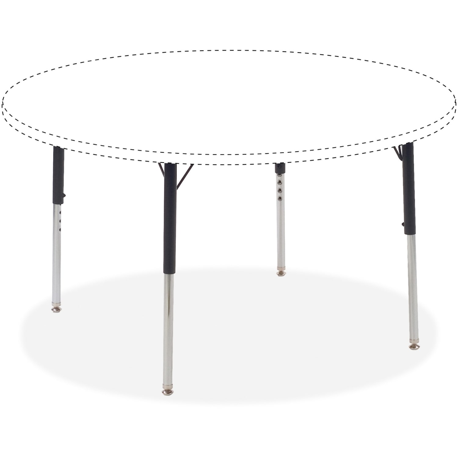 Lorell Classroom Adjustable Activity Table Legs, Standard-Height, Black/Chrome, Set Of 4 - Image 6