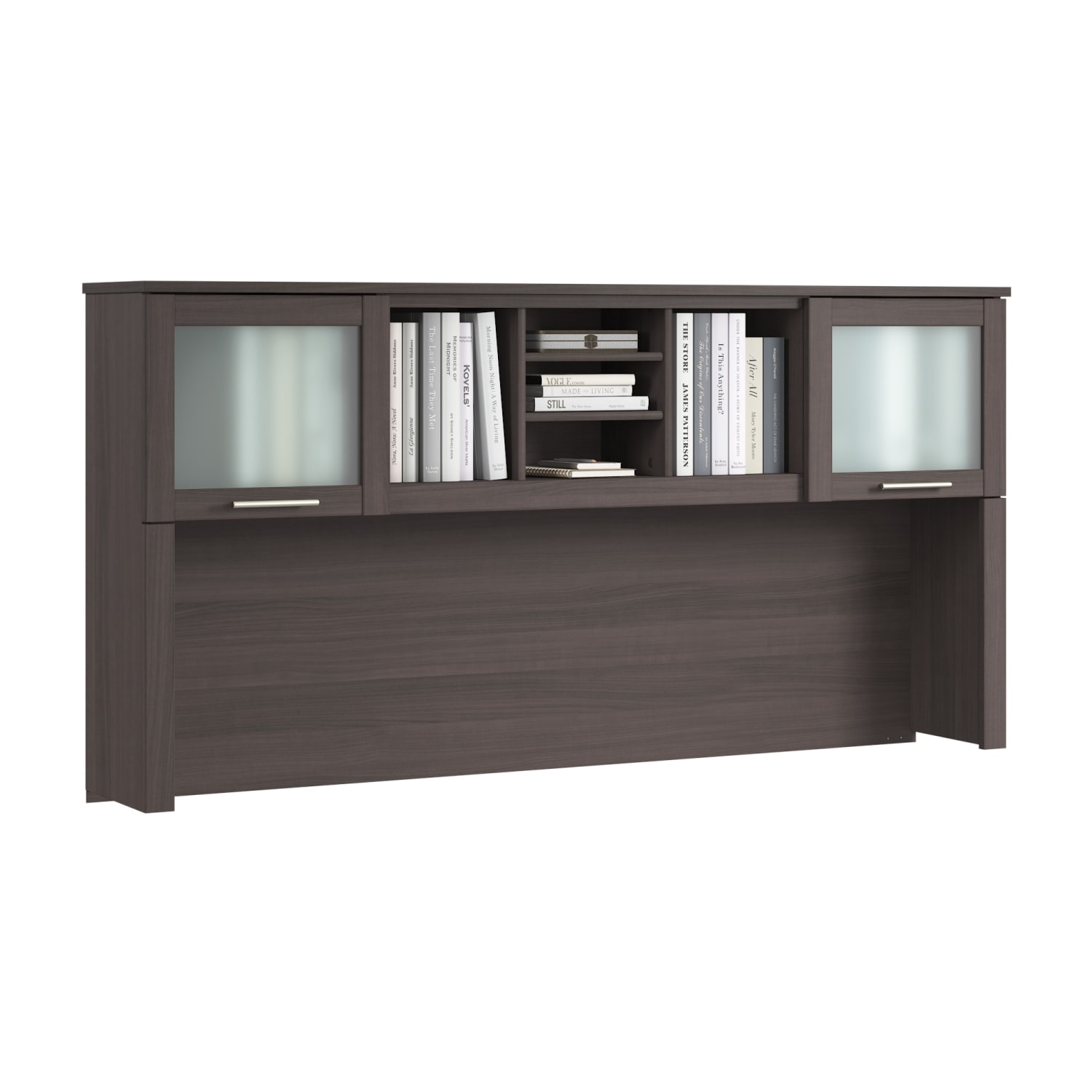 Bush Furniture Somerset 72inW Hutch For L-Shaped Desk, Storm Gray, Standard Delivery - Image 3