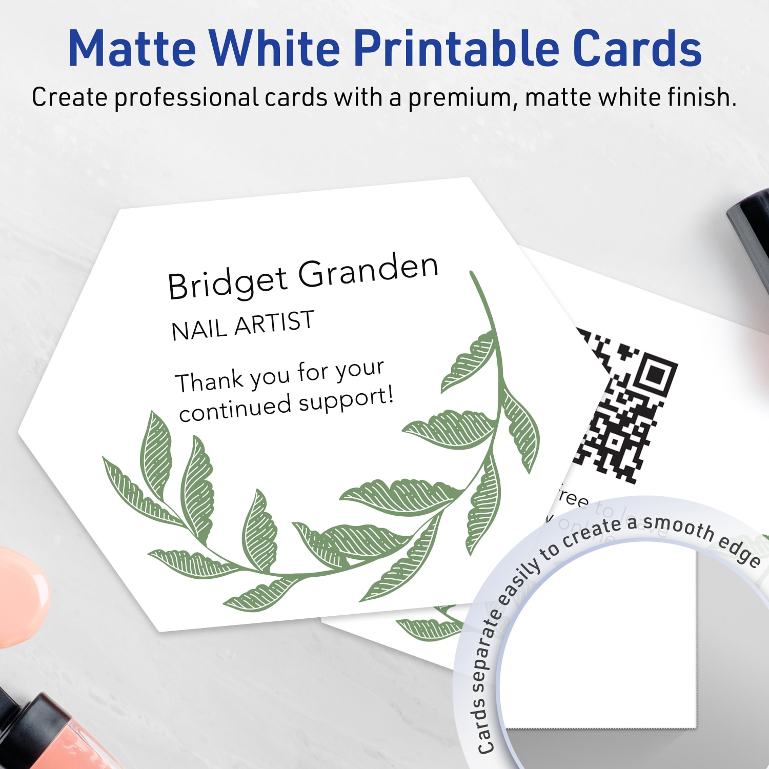 Avery Printable Flat Cards With Sure Feed Technology, 5inx7in Geo, Matte White, Pack Of 20 - Image 4