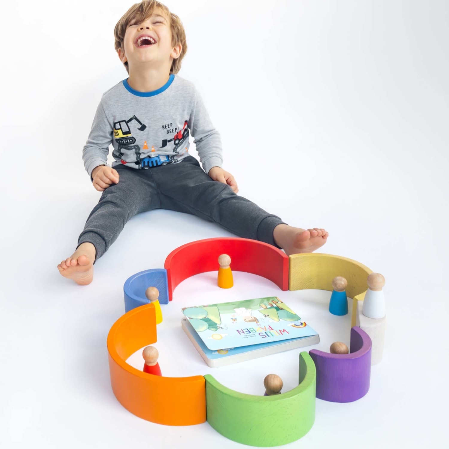 Extasticks Willies Rainbow World Wooden Arches And Peg Dolls Set With Book - Image 4