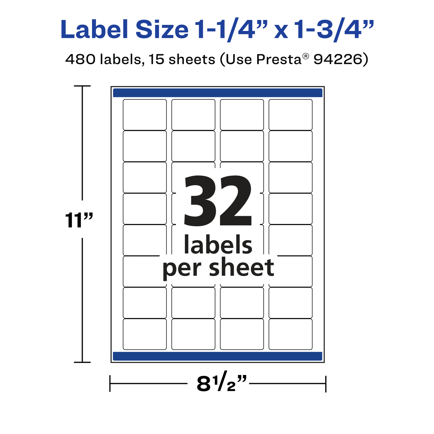 Avery Removable Labels With Sure Feed, 94226-RMP15, Rectangle, 1-1/4in x 1-3/4in, White, Pack Of 480 Labels - Image 6