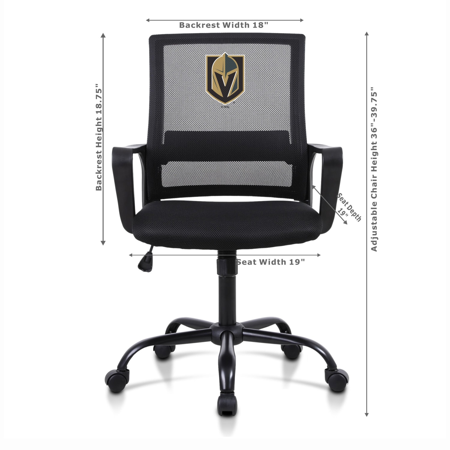 Imperial NHL Mesh Mid-Back Task Chair, Golden Knights - Image 3