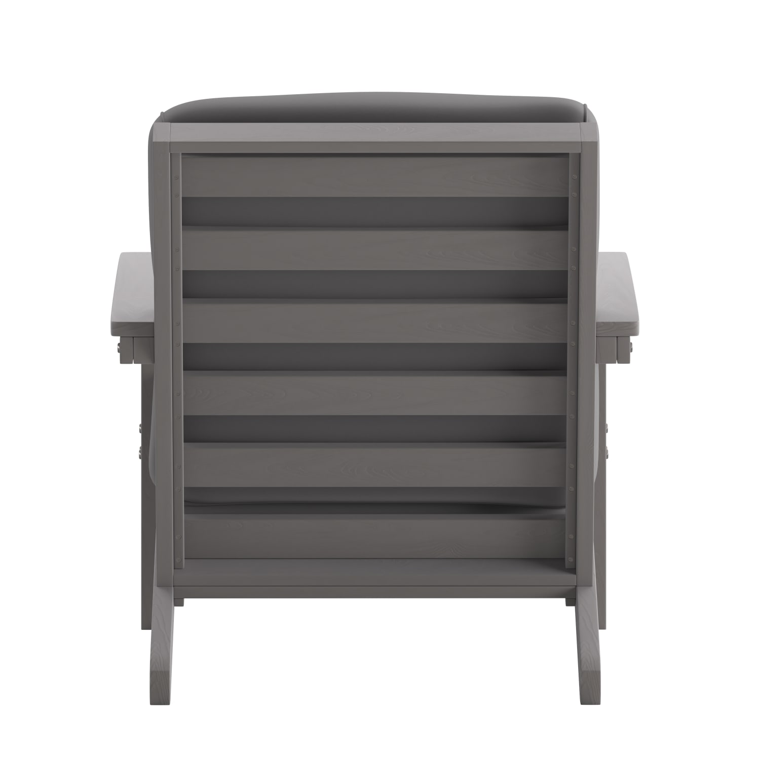 Flash Furniture Charlestown All-Weather Adirondack Club Chair with Cushions, Gray/Gray - Image 9