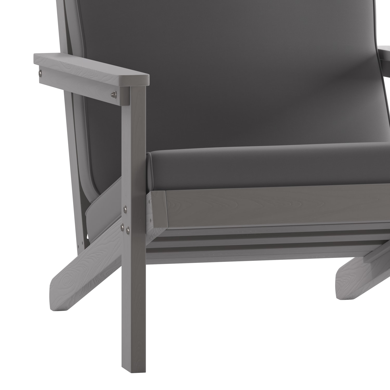 Flash Furniture Charlestown All-Weather Adirondack Club Chair with Cushions, Gray/Gray - Image 10