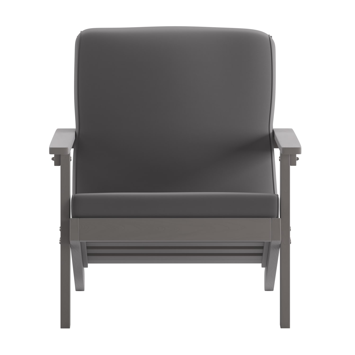 Flash Furniture Charlestown All-Weather Adirondack Club Chair with Cushions, Gray/Gray - Image 12