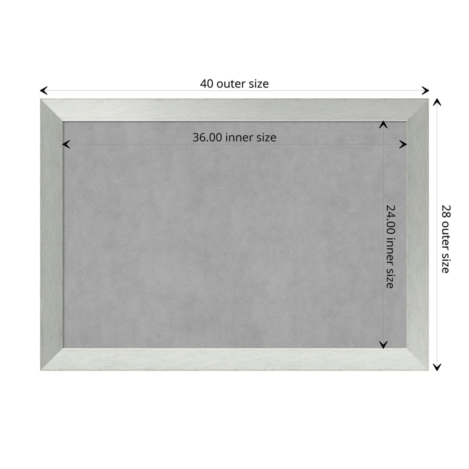 Amanti Art Magnetic Bulletin Board, Aluminum/Steel, 40in x 28in, Brushed Sterling Silver Wood Frame - Image 6