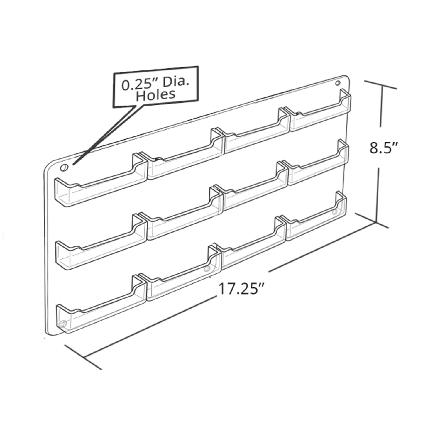 Azar Displays Business And Gift Card Wall Mount Holder, 12 Pockets, 17.25inW x 8.5inH, Clear, Pack Of 2 - Image 4